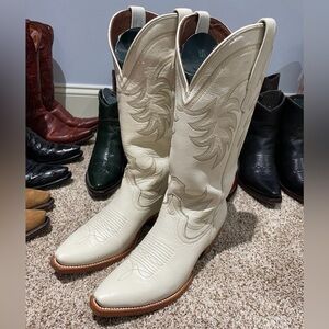 Tecovas Annie Bone size 7 Cream Western Cowboy Boots